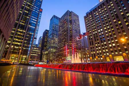 NEW YORK CITY - FEB 11: Radio City Music Hall at Rockefeller Center February 11, 2015 in New York, NY. Completed in 1932, the famous music hall was declared a city landmark in 1978.のeditorial素材