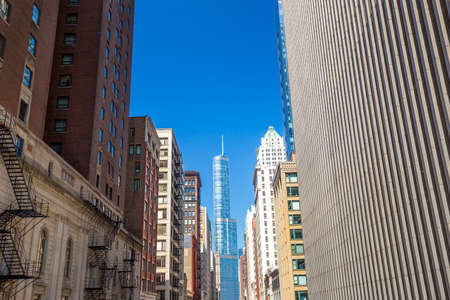 Chicago downtown with blue skyの写真素材