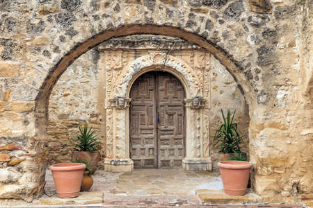 Mission San Jose is a historic Catholic mission in San Antonio, Texas, USAの写真素材