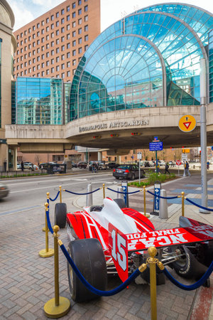 INDIANAPOLIS, INDIANA, April 14 : Downtown Indianapolis on April 14, 2015. Indianapolis was founded in 1821 as a planned city for the new seat of Indiana's state governmentのeditorial素材