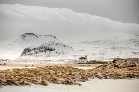 Old  church building in Icelandの写真素材