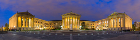 Panorama of Philadelphia Pennsylvania Museum of Art at twilightのeditorial素材