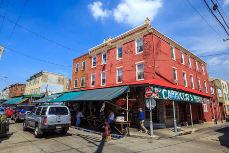 PHILADELPHIA - MAY 8: Philadelphia's Italian market on May 8, 2015. The market is the oldest working outdoor market in the United States.のeditorial素材