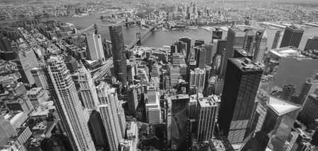 Aerial veiw of Downtown Manhatton New Yorkの写真素材