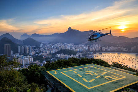 Rio de Janeiro at sunset from Sugar Loafの写真素材
