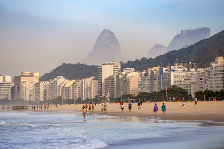 View of Copacabana beach in Rio de Janeiro. Brazilのeditorial素材