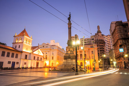 Patio do Colegio square in Sao Paulo, Brazil.のeditorial素材