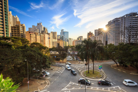 Downtown Sao Paulo in the morning Brazilのeditorial素材