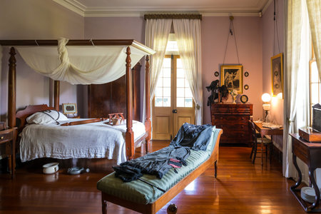 NEW ORLEANS - AUGUST 24: Interior of Oak Alley Plantation, Louisiana on August 24, 2015. Oak Alley Plantation is a historic plantation located on the west bank of the Mississippi Riverのeditorial素材