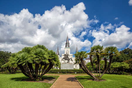 St. Louis Cathedral in the French Quarter, New Orleans, Louisianaの写真素材