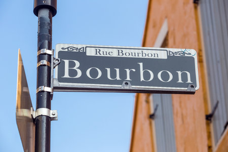 Bourbon Street sign in the French Quarter of New Orleans, Louisiana