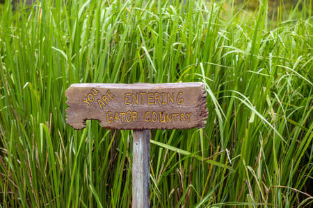Trveling sign swamp tour in New Orleans Louisiana USAの写真素材