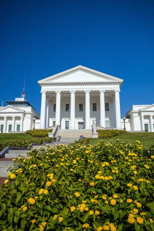 The State Capital building in Richmond Virginia with blue skyのeditorial素材