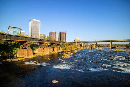 View of the skyline in Richmond, Virginia in USAの写真素材