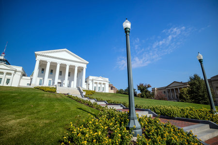 The State Capital building in Richmond Virginia with blue skyのeditorial素材