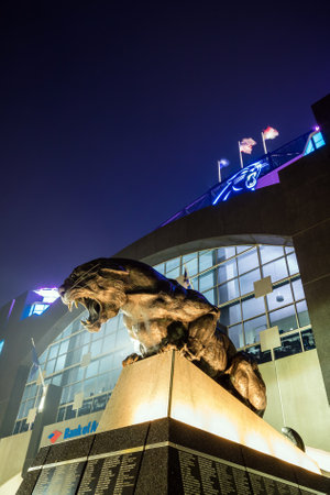 Charlotte, NC - OCT 25 :  Panthers NFL Stadium in downtown Charlotte on October 25,2015のeditorial素材