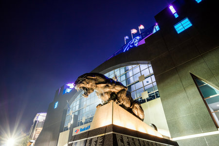 Charlotte, NC - OCT 25 :  Panthers NFL Stadium in downtown Charlotte on October 25,2015のeditorial素材