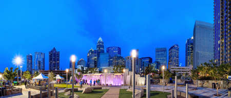 Skyline of downtown Charlotte in north carolina, USAの写真素材