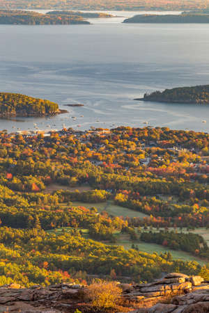 Beautiful fall colors of Acadia National Park in Maine USA