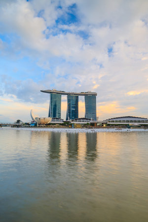 SINGAPORE - December 13: Marina Bay Sands, World's most expensive standalone casino property in Singapore on December 13, 2015のeditorial素材