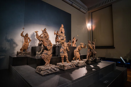 TOKYO, JAPAN - JANUARY 9: Interior of Tokyo National Musem in Tokyo, Japan on January 9, 2016 Houses the largest collection of national treasures and important cultural items in the country.のeditorial素材