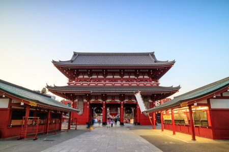 Sensoji Temple in Tokyo, Japan. The temple is the oldest and the most popular destination in Tokyo.のeditorial素材