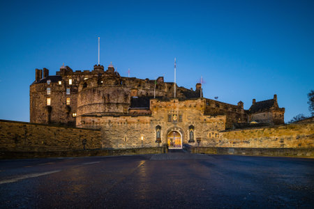 View of Edinburgh Castle in Scotland, UKのeditorial素材