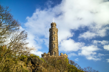 View of monuments on Calton Hill in Edinburgh - Scotlandのeditorial素材