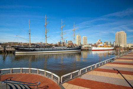 Penn Landing in old town Philadelphia, USAのeditorial素材