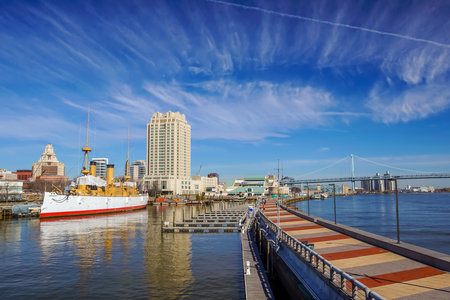 Penn Landing in old town Philadelphia, USAのeditorial素材
