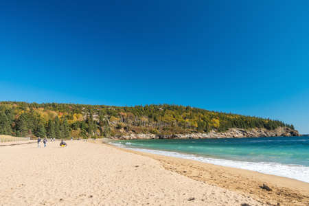 Beautiful fall colors of Acadia National Park in Maine USAの写真素材