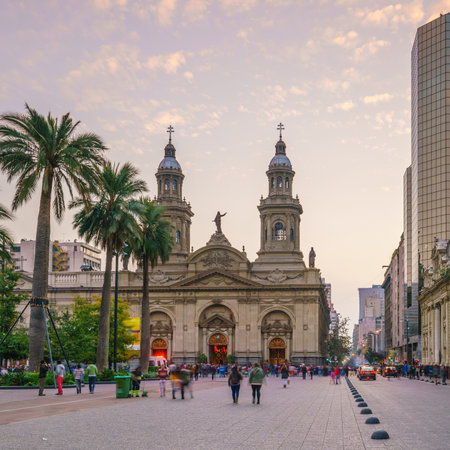 Plaza de las Armas square in Santiago, Chileのeditorial素材