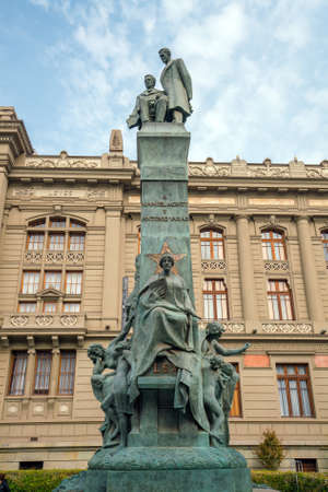 The Palacio de los Tribunales de Justicia de Santiago. Historic building in Santiago