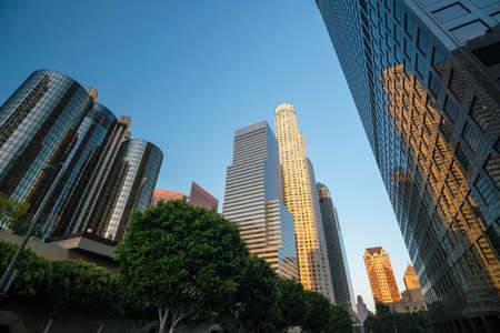 Downtown LA Los Angeles skyline cityscape California USAの写真素材