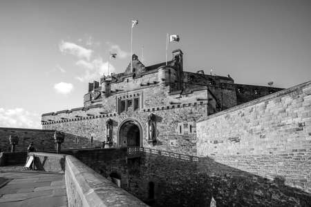 View of Edinburgh Castle in Scotland, UKの写真素材