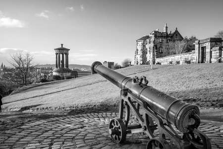 View of monuments on Calton Hill in Edinburgh - Scotlandの写真素材