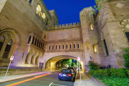 Historical building in downtown New Haven and Yale University, CT USAの写真素材