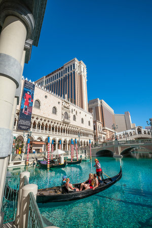 LAS VEGAS - OCT 29 : View of the strip on October 29, 2014 in Las Vegas. The Las Vegas Strip is an approximately 4.2-mile stretch of Las Vegas Boulevard in Clark County, Nevada.のeditorial素材