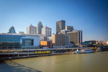 View of  Skyline downtown Louisville in Kentucky USAの写真素材