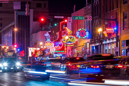 NASHVILLE - NOV 11: Neon signs on Lower Broadway Area on November 11, 2016 in Nashville, Tennessee,...