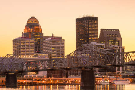 View of  Skyline downtown Louisville in Kentucky USAの写真素材