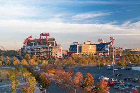 NASHVILLE - NOV 10: LP Field stadium in Nashville on November 10, 2016 The stadium is the home field of the NFL's Tennessee Titansのeditorial素材
