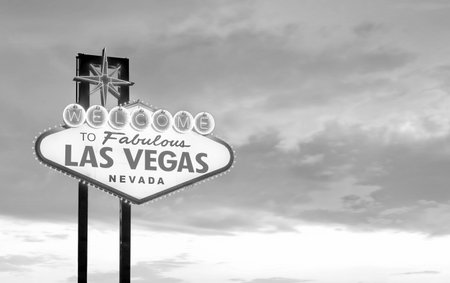 The Welcome to Fabulous Las Vegas sign in Las Vegas, Nevada USA sunsetのeditorial素材