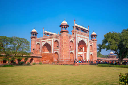Details of decorations in Taj Mahal, Agra Indiaの写真素材