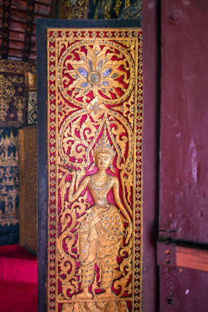 Details shot of Wat Xieng Thong, the most popular temple in Luang Pra bang, Laos