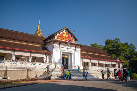 Facade of royal palace in Luang Prabang, Laosのeditorial素材