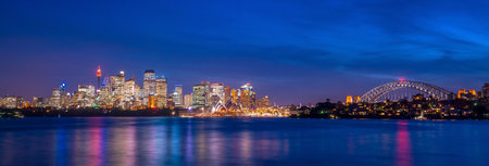 Downtown Sydney skyline in Australia at twilightのeditorial素材