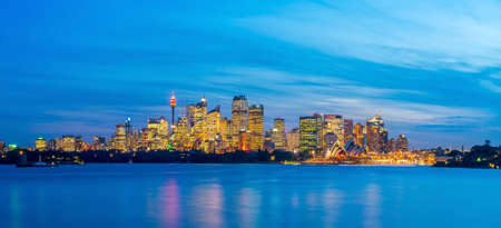 Downtown Sydney skyline in Australia at twilightのeditorial素材
