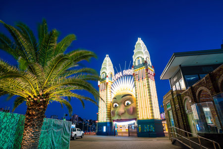 SYDNEY - MAY 17: Lunar Park on May 17, 2017 in Sydney. It is an amusement park located at Milsons Point in Sydney, NSW, Australia.のeditorial素材