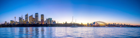 Downtown Sydney skyline in Australia at twilightのeditorial素材